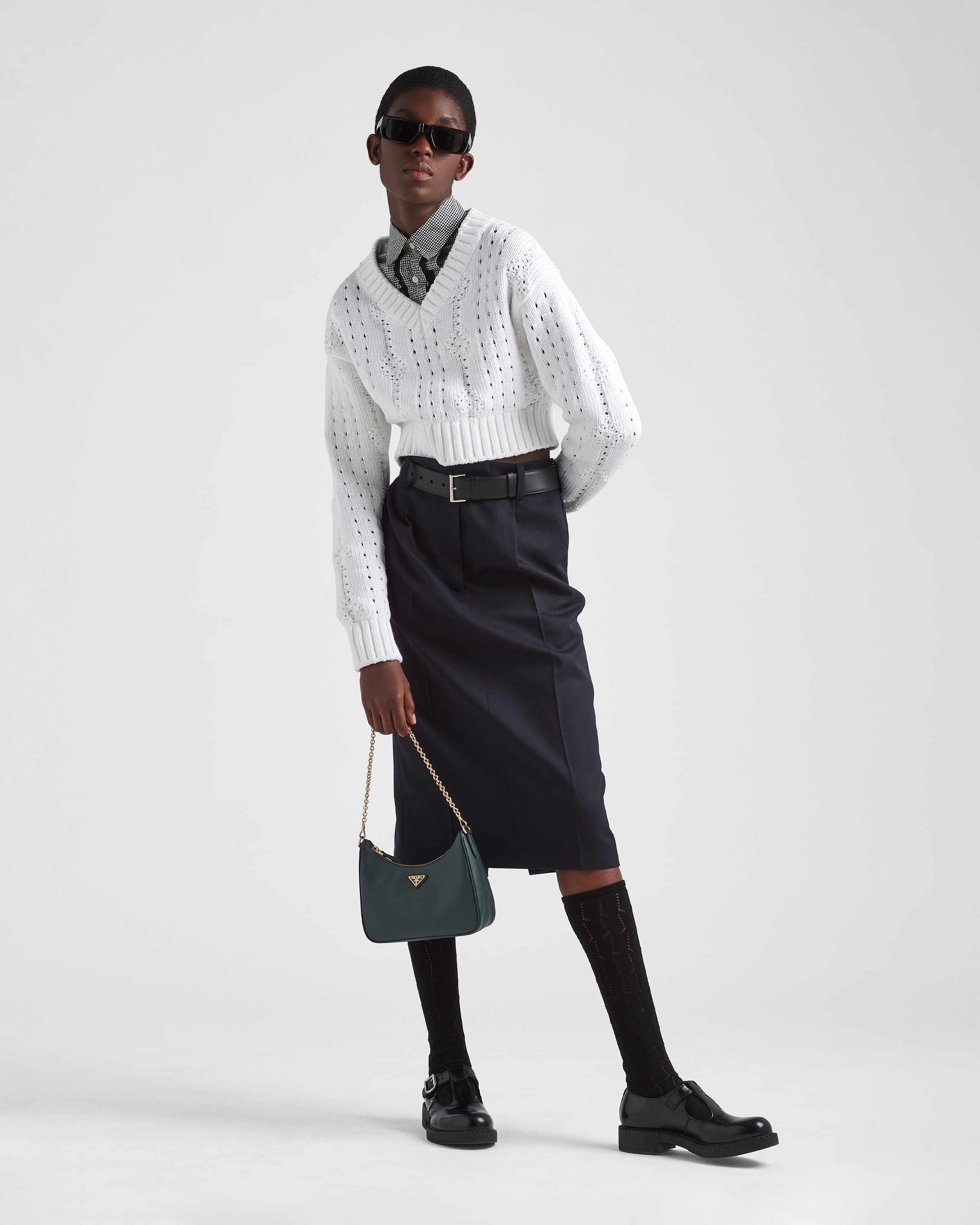 Prada حقيبة Prada Re\u002DEdition 2005 من جلد سافيانو 8