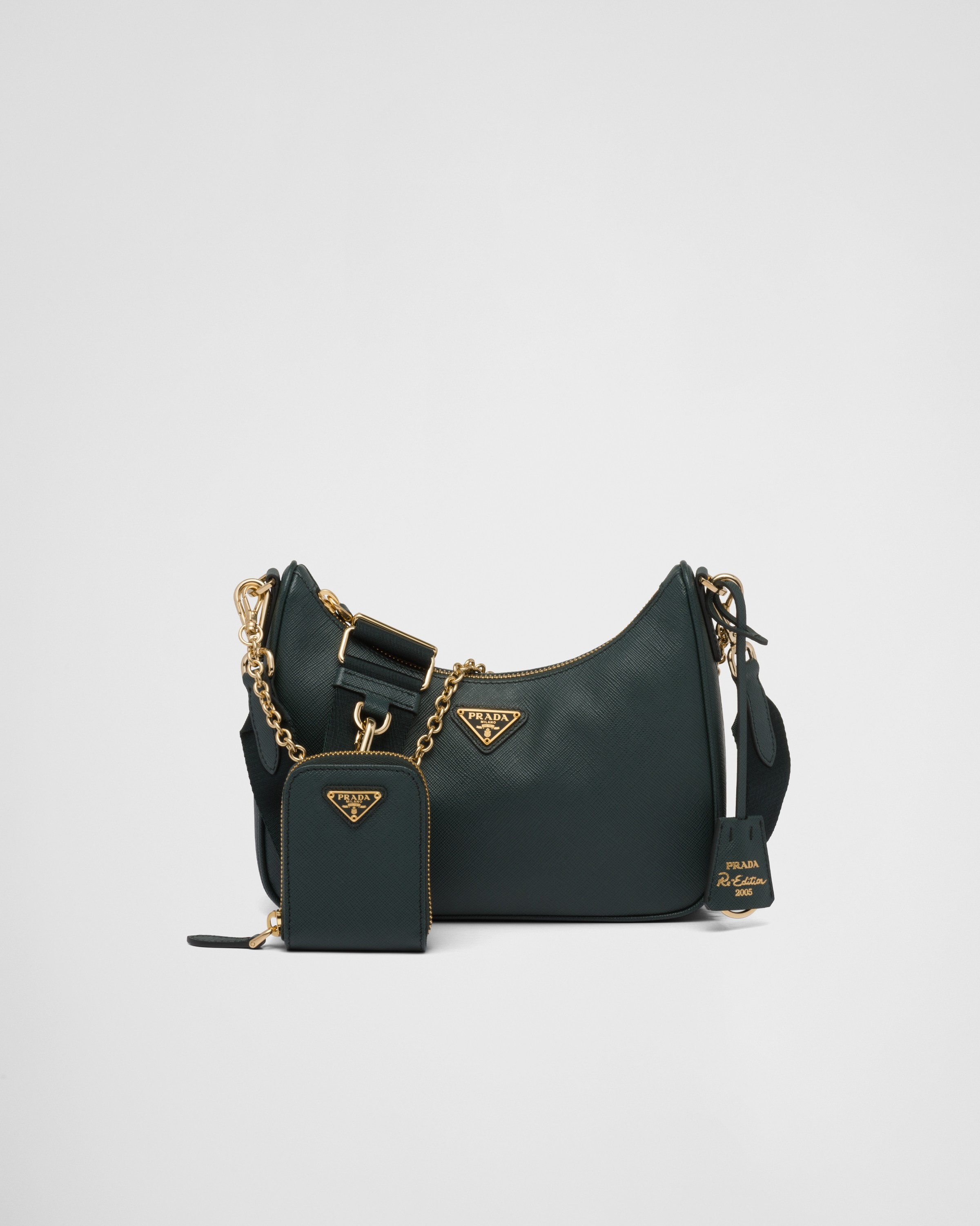 Promenade leather handbag Prada Green in Leather - 36314714