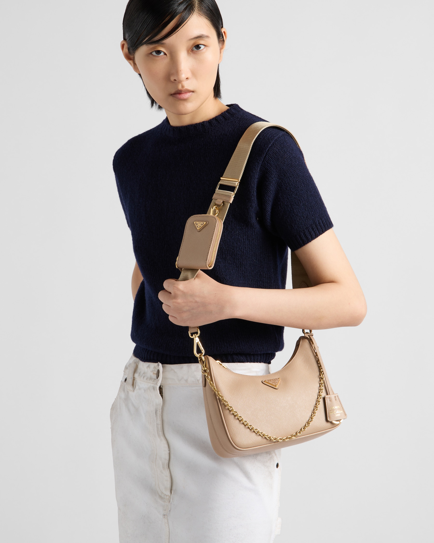 Cameo Beige Prada Reedition 2005 Saffiano Leather Bag PRADA