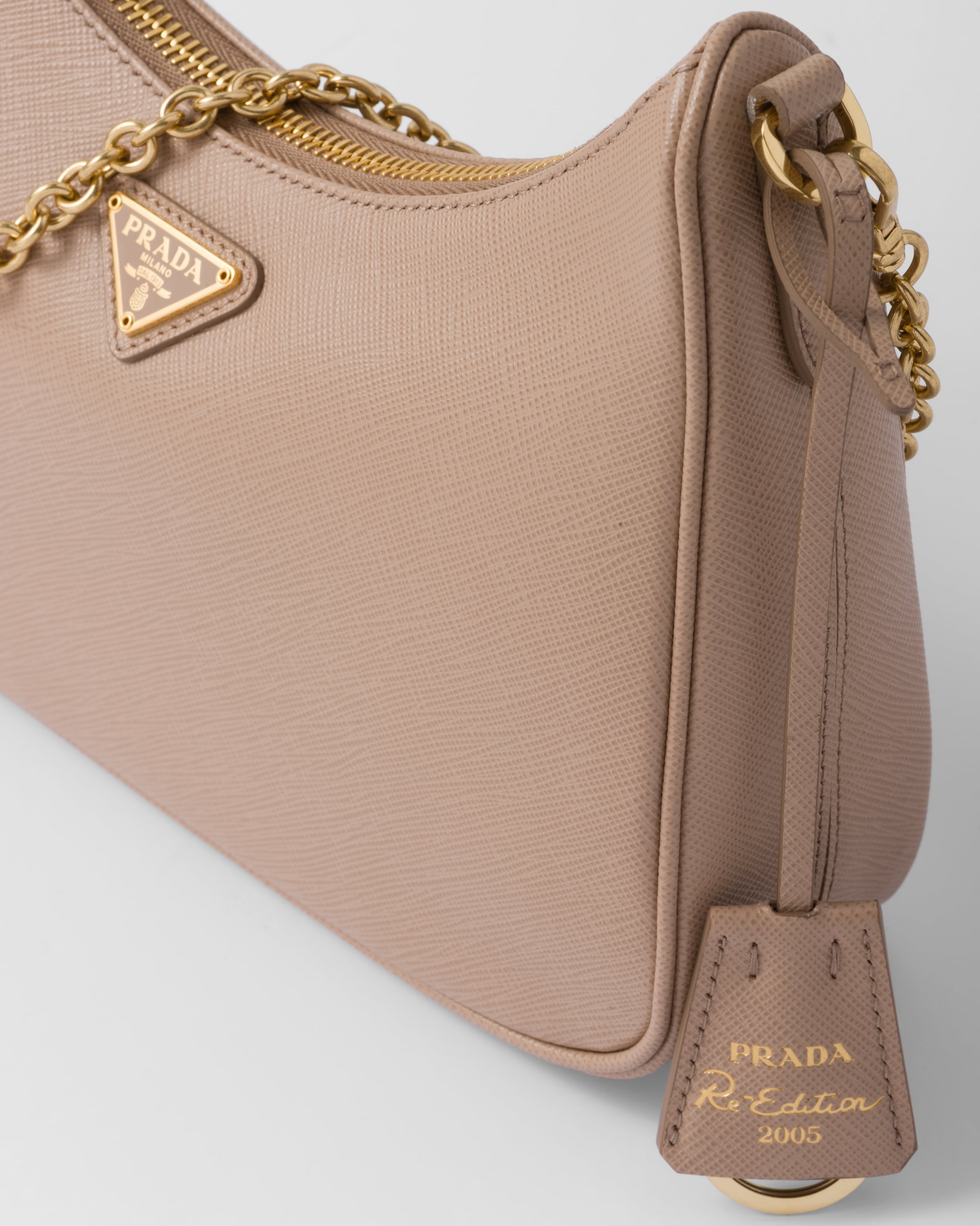 Prada Saffiano Leather Shoulder Bag, Beige