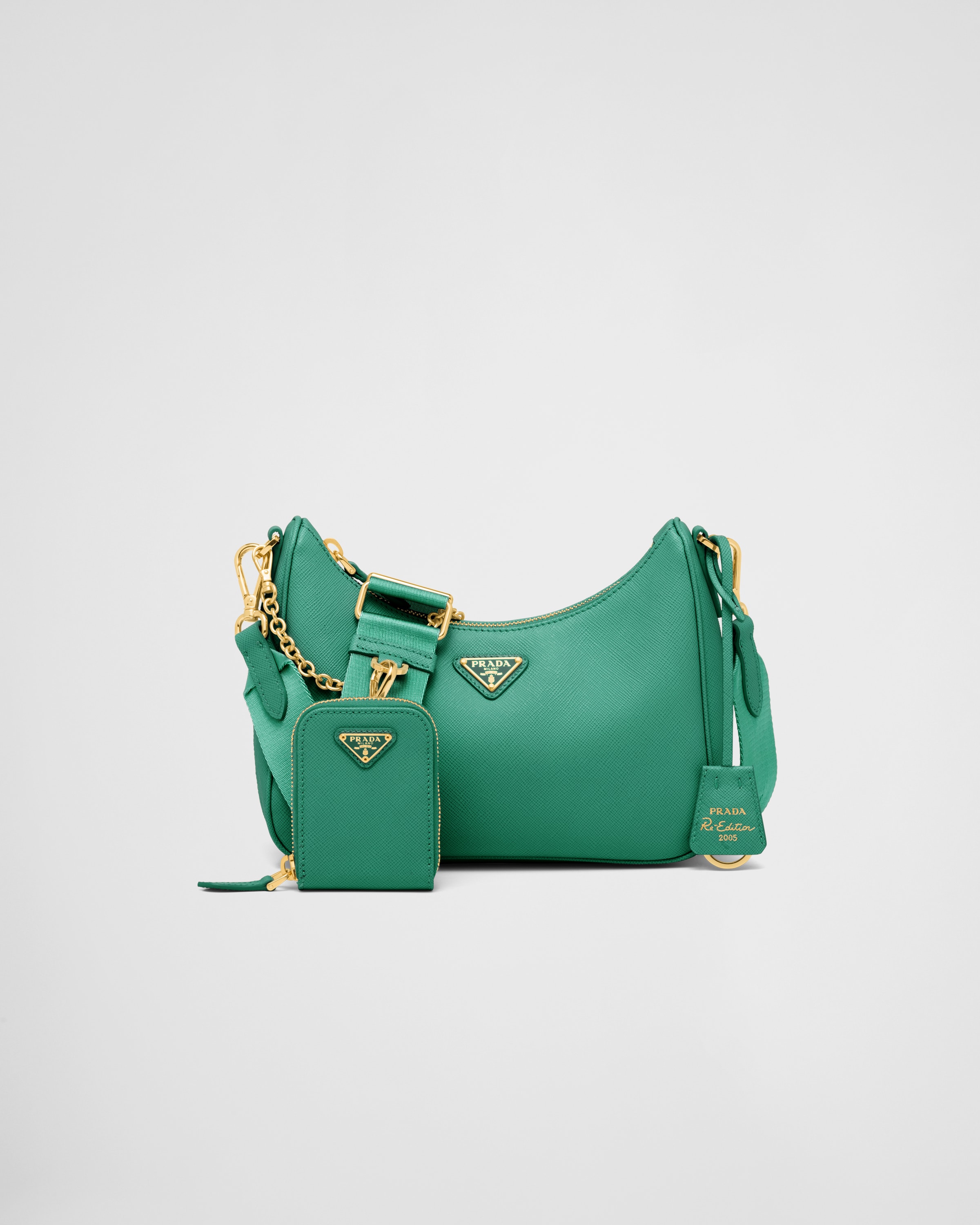 Prada Re-Edition 2005 Saffiano leather handbag in dark green