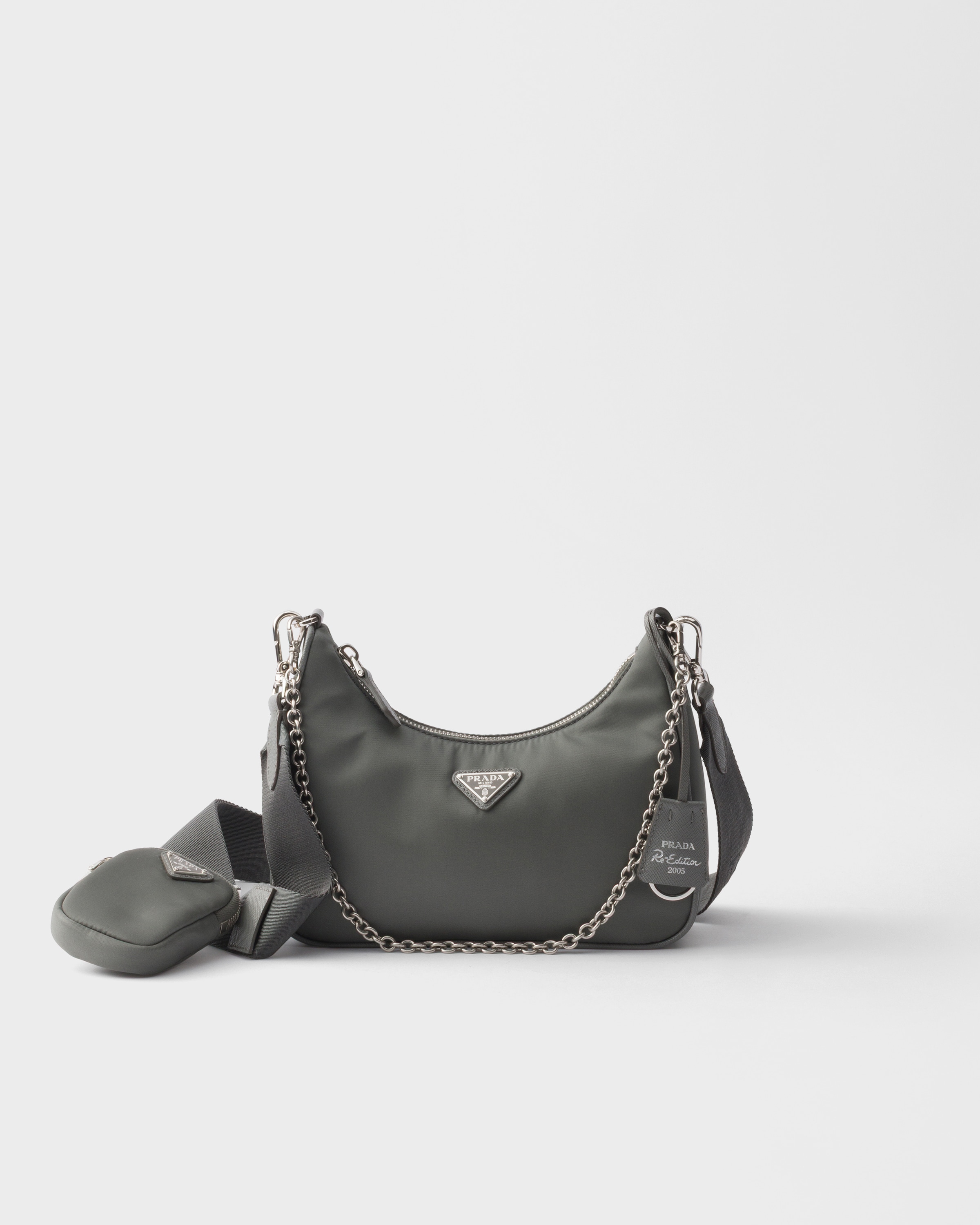 Borsa Prada Re-edition 2005 In Re-nylon, Donna, Mercurio