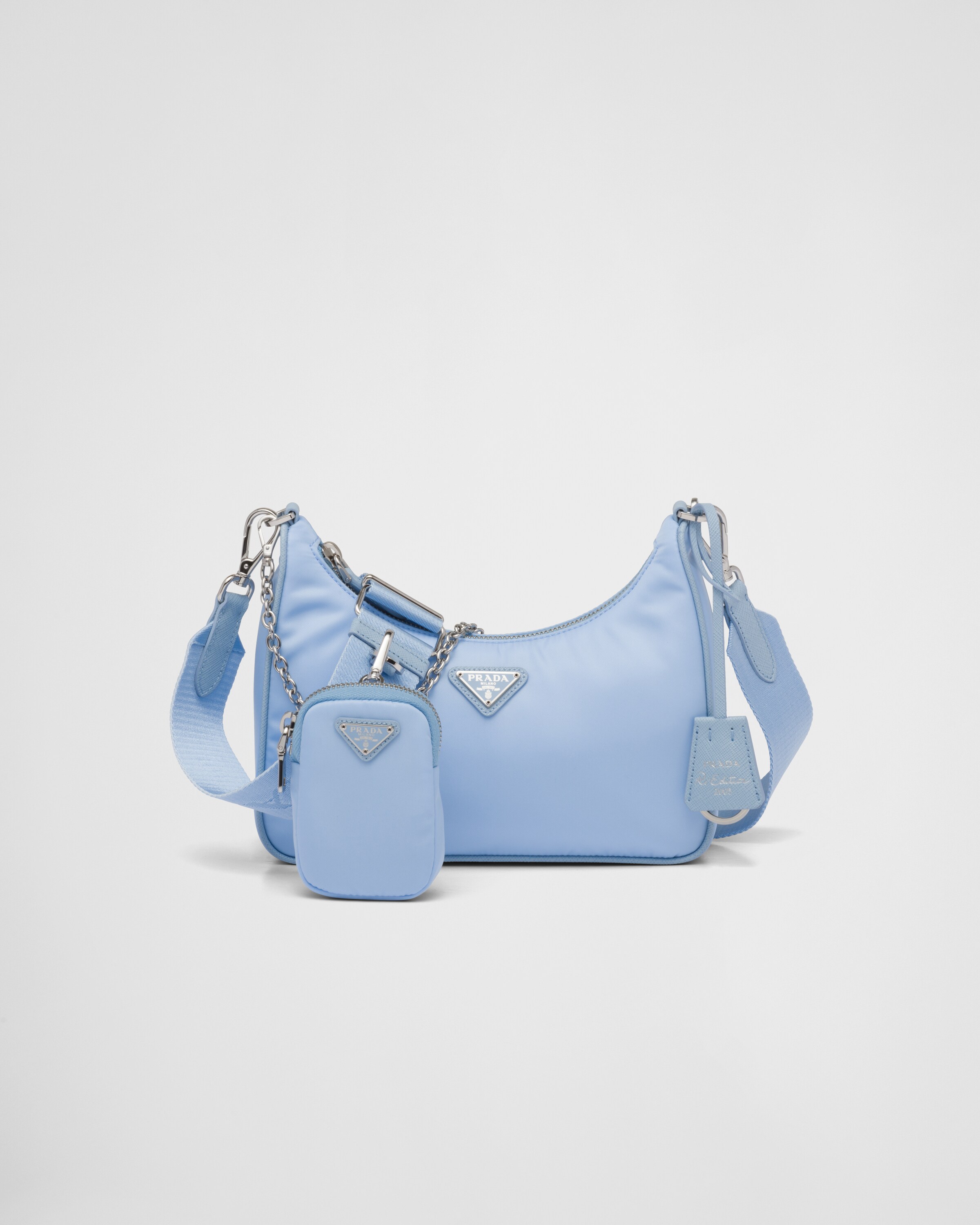 Pale Blue Prada Re-edition 2005 Saffiano Leather Bag