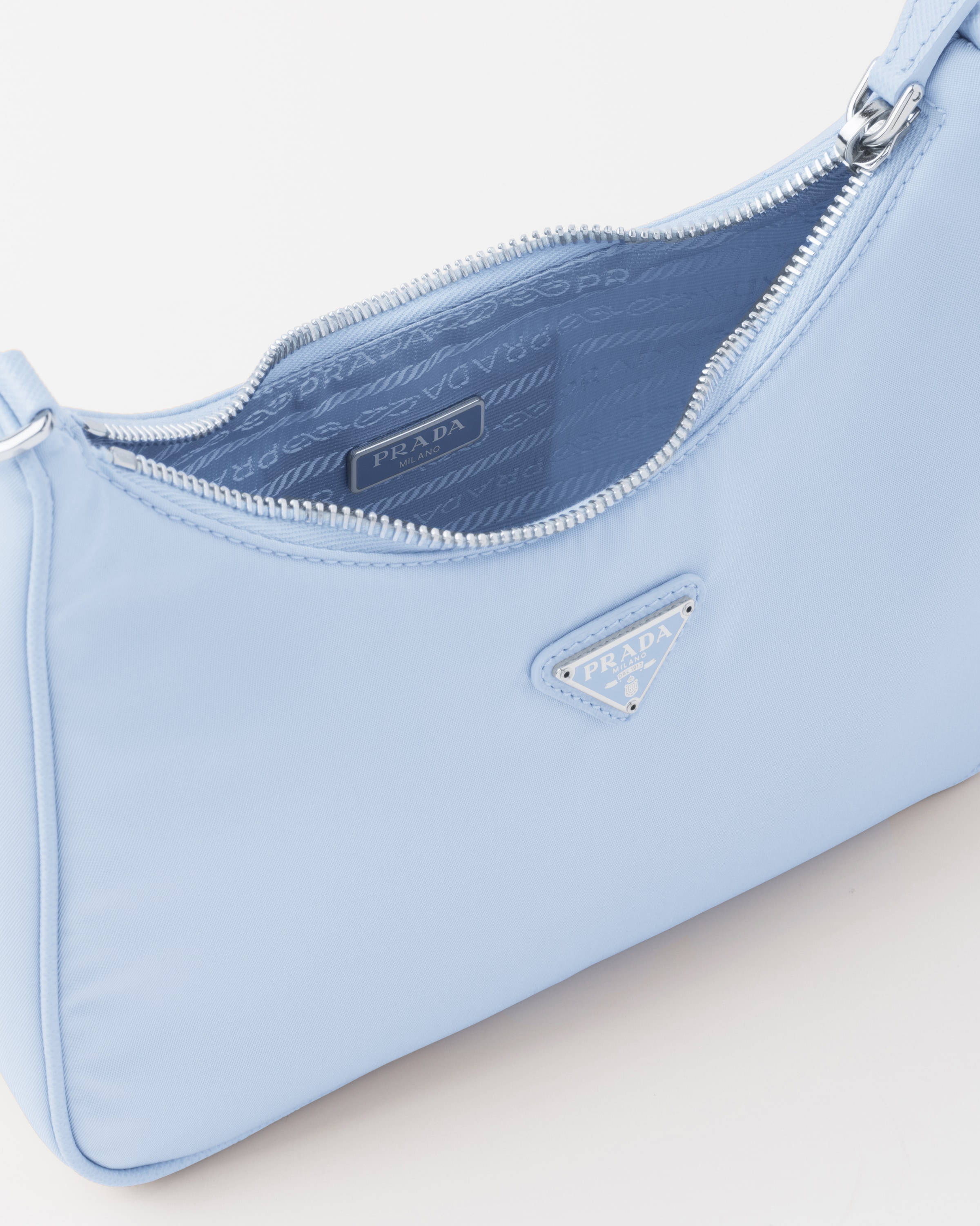 prada blue leather bag