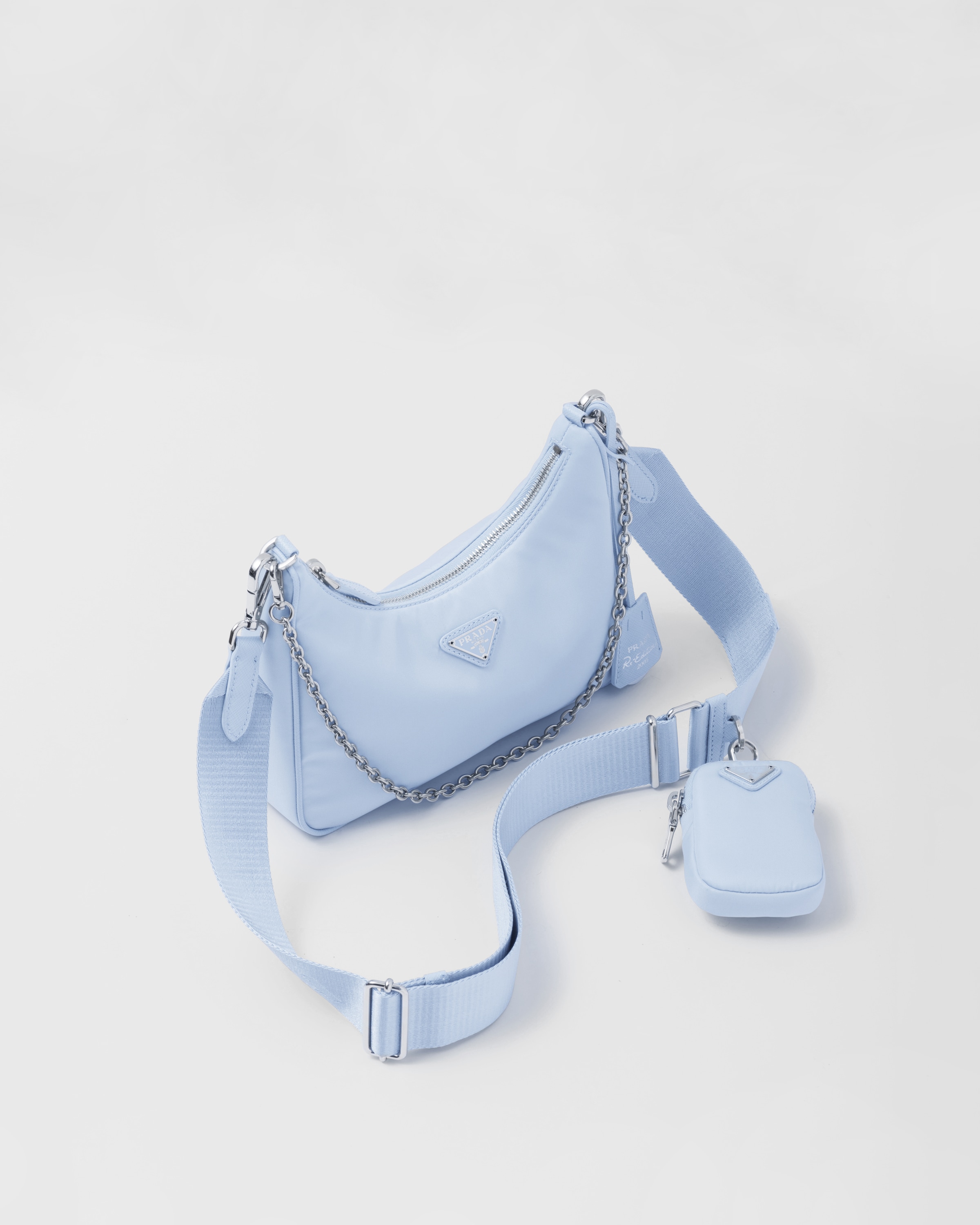 Borsa prada azzurra clearance