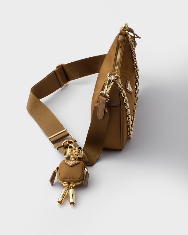 Prada Re-Edition 2005 Re-Nylon and Saffiano leather bag with charm Prada Re-Edition 2005 Re-Nylon and Saffiano leather bag with charm
