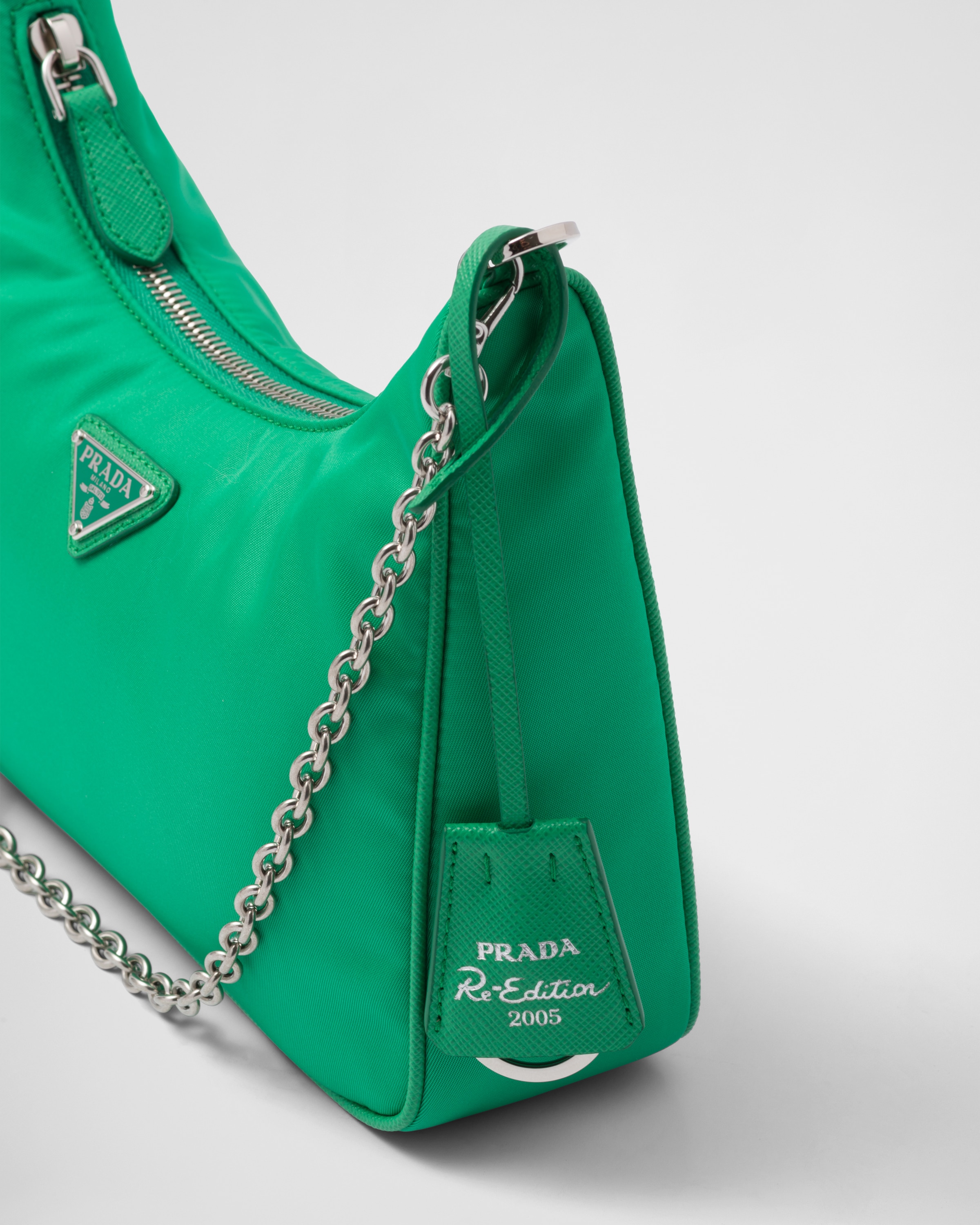 Prada Re-Edition 2005 Nylon Bag Jade Green in Nylon with Silver-tone - US