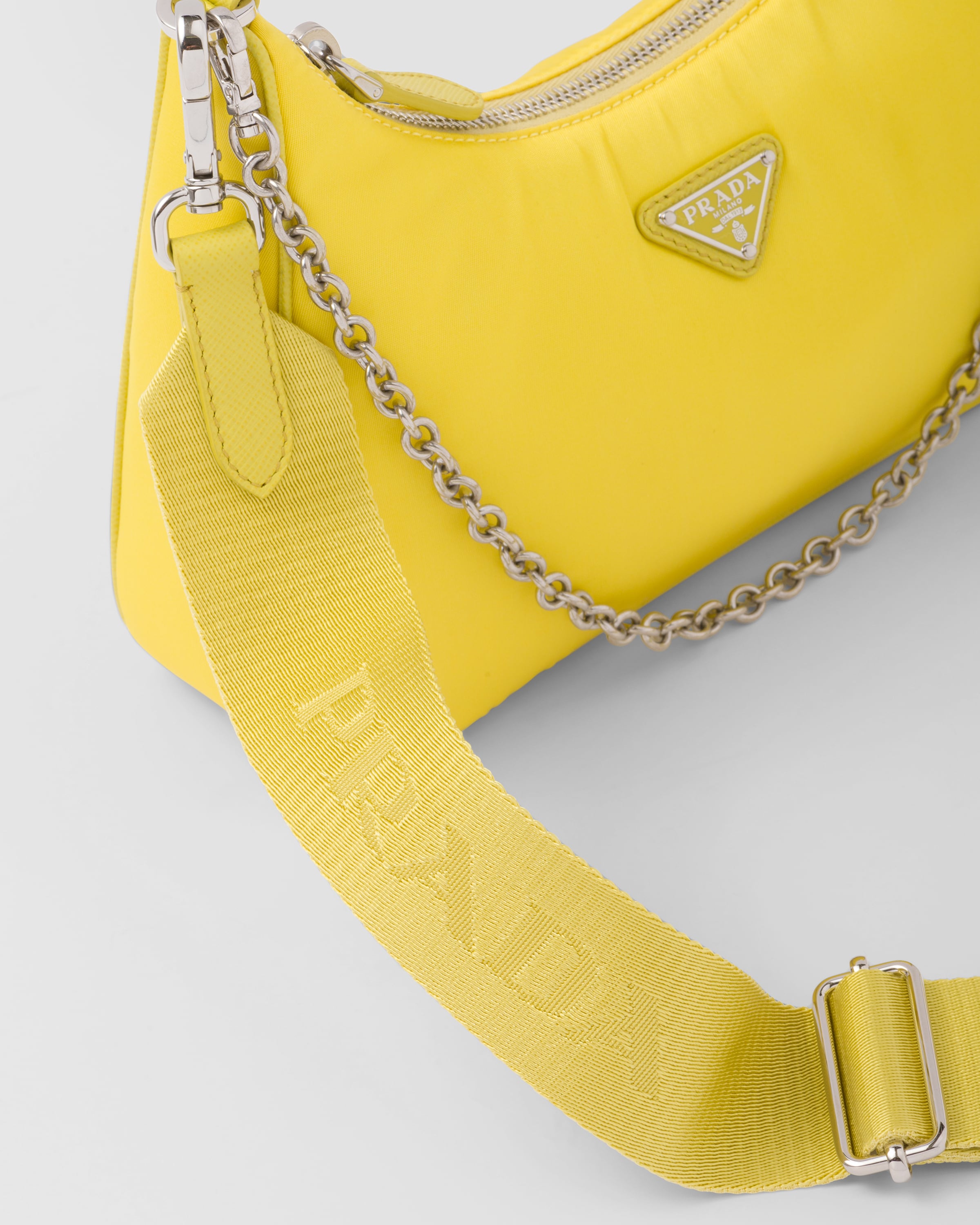 PRADA Yellow Nylon Exterior Bags & Handbags for Women