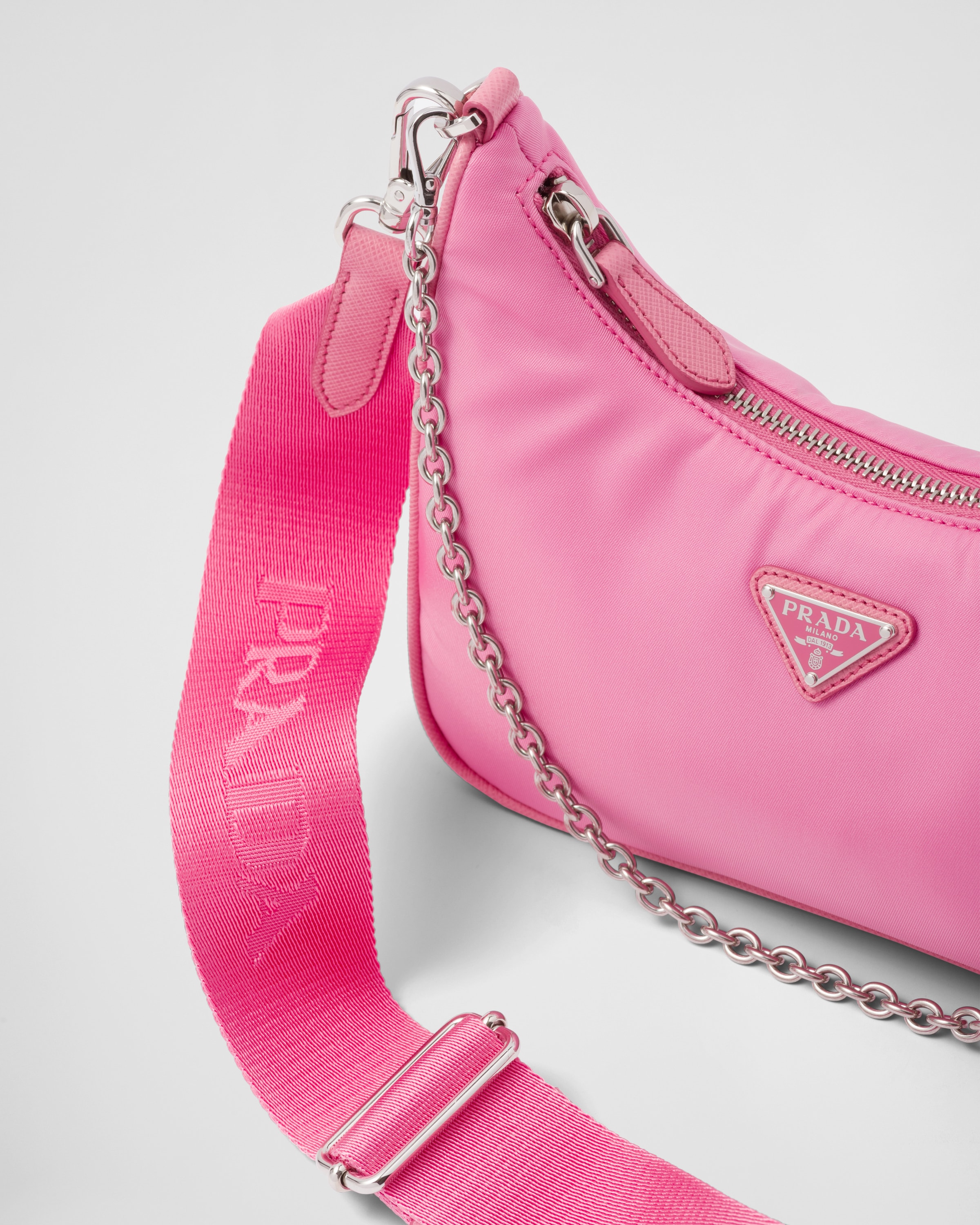 Prada Re-Edition Shoulder Bag Mini Nylon Begonia Pink in Nylon