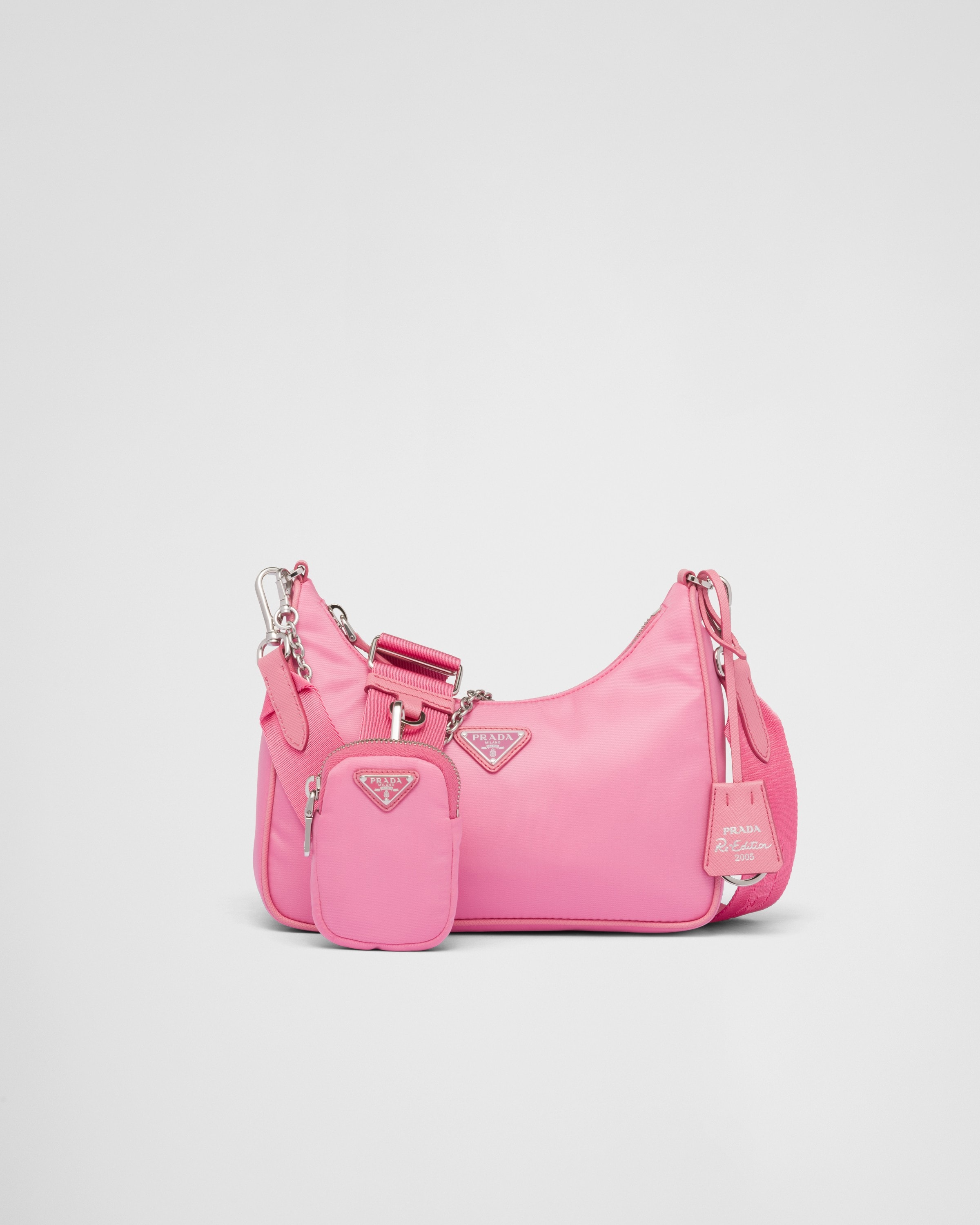 Prada Re-Edition 2005 Nylon Bag Begonia Pink in Nylon with Silver-tone - US