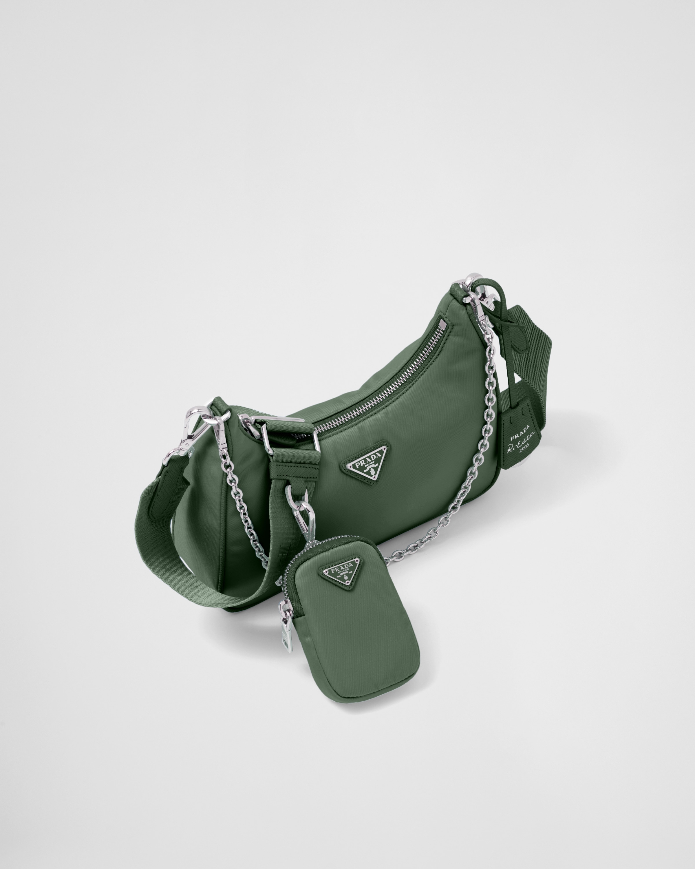 PRADA Re-Edition 2005 Saffiano Leather Shoulder Bag Emerald Green