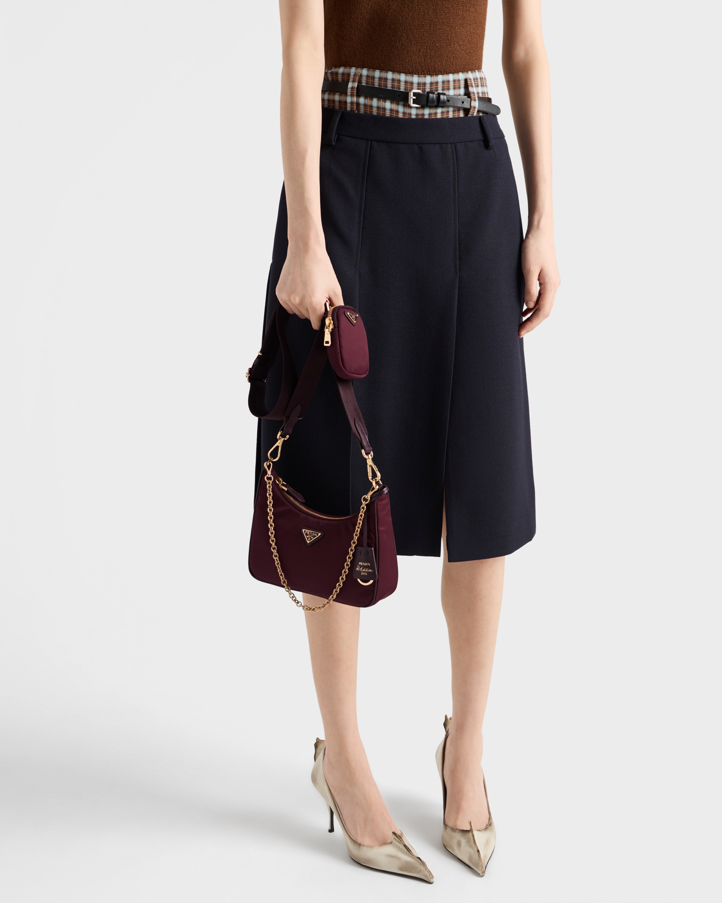 【関税&送料込】Prada Burgundy Leather Re-Edition 2005 Shoul Clay Prada Aimée medium leather shoulder bag | PRADA