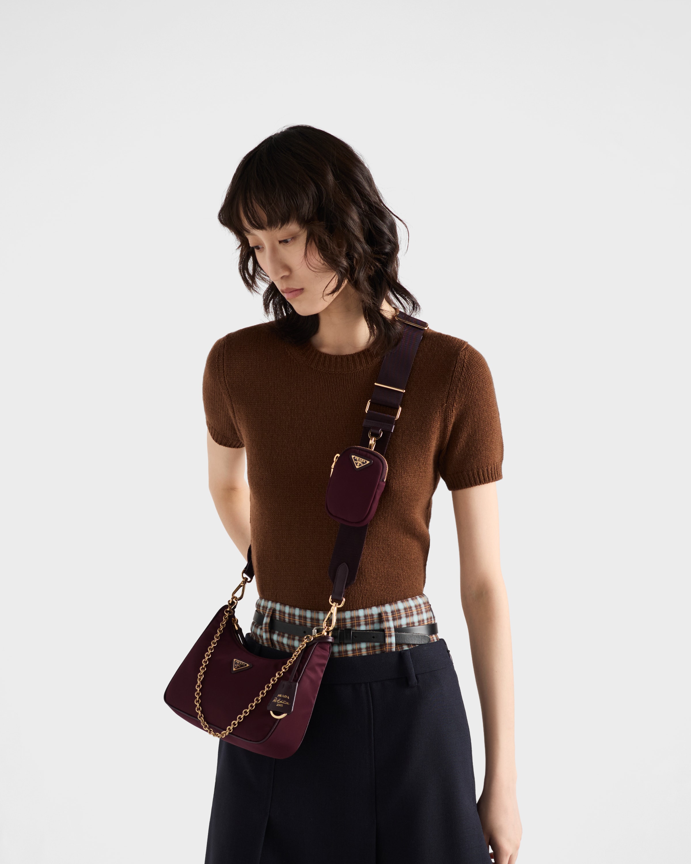 Burgundy Prada Re-Edition 2005 Re-Nylon bag | PRADA