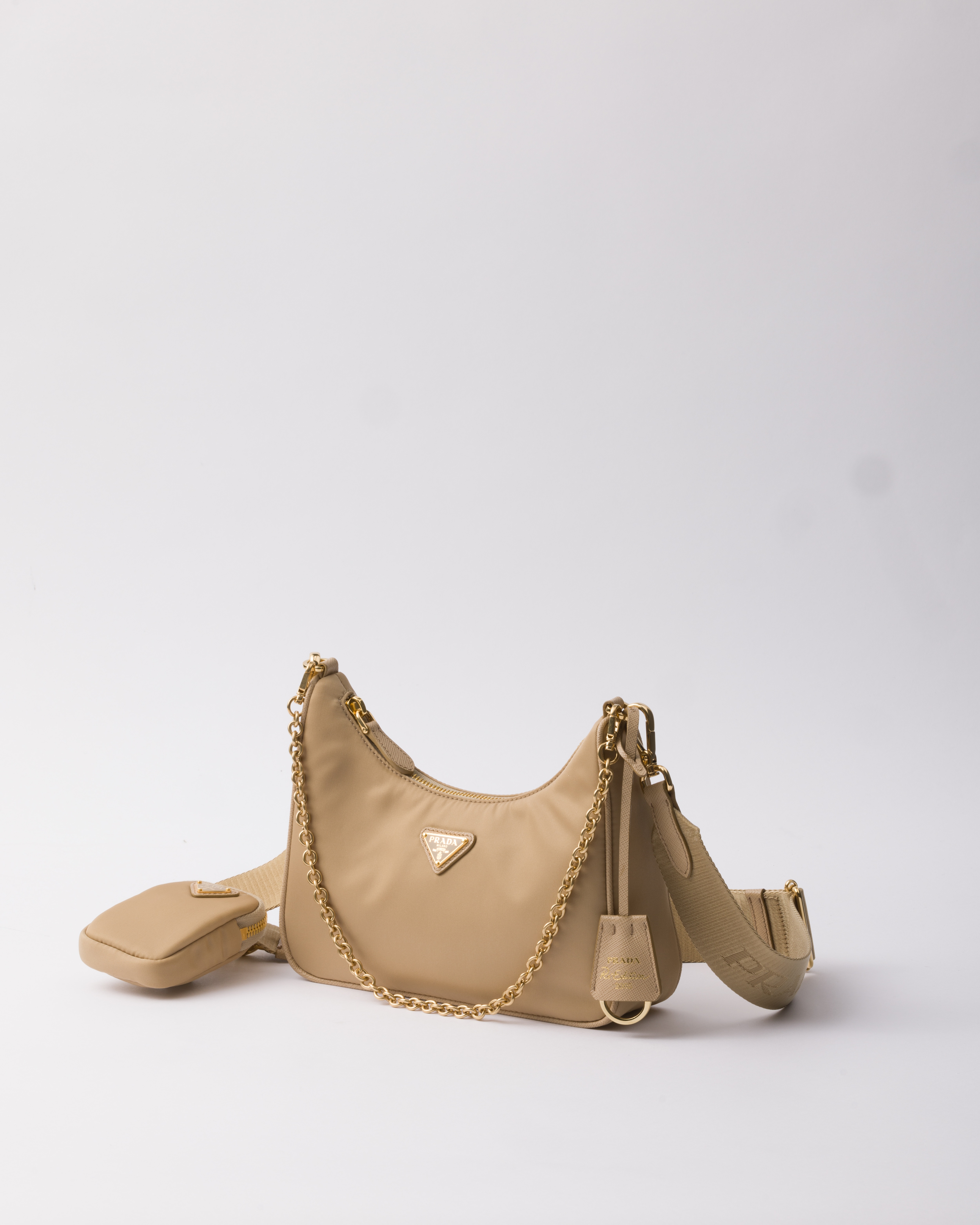 Shop Prada Re-edition 2005 Re-nylon Bag In Camel
