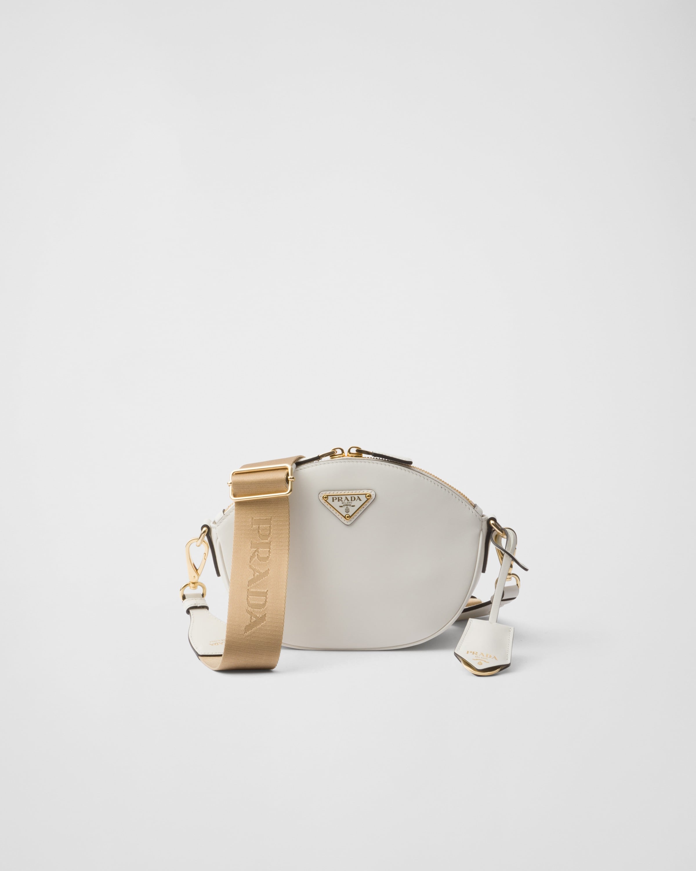 Prada Leather Mini Shoulder Bag In White