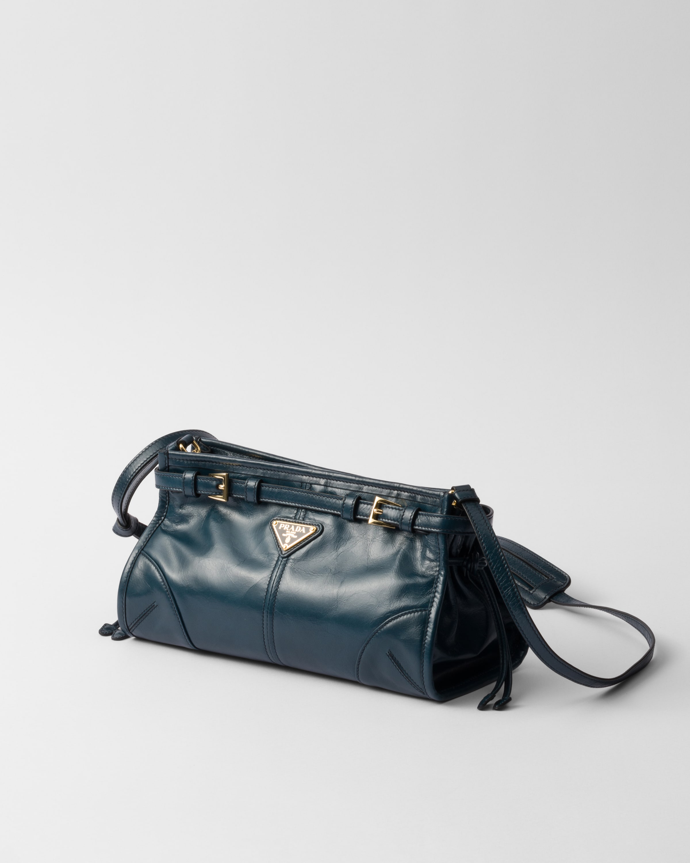 Denim Small Leather Shoulder Bag PRADA