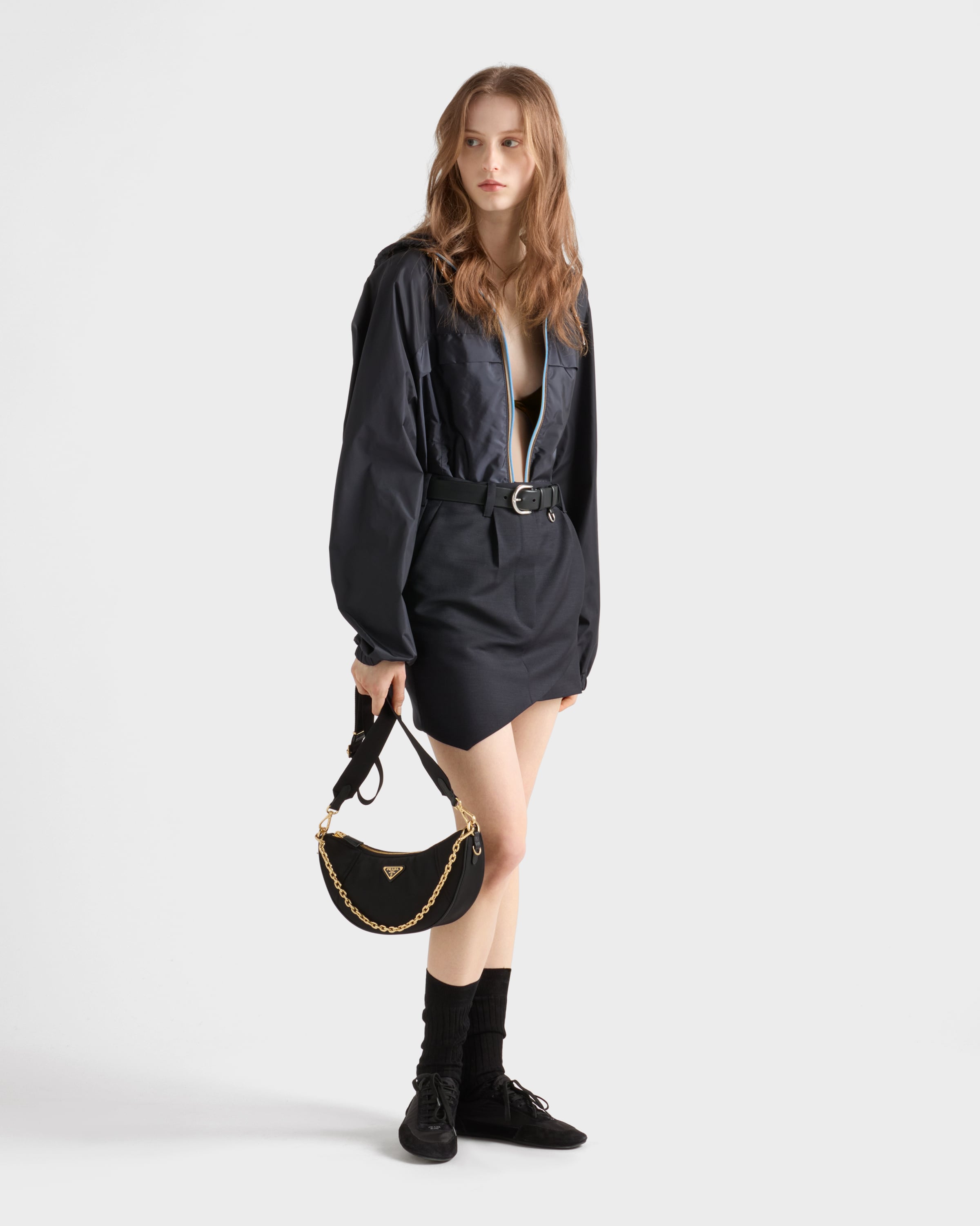 バッグ・カバンその他 Prada Prada Demi-Lune shoulder bag black in Re-Nylon Black Prada Demi-lune Re-nylon Shoulder Bag | PRADA