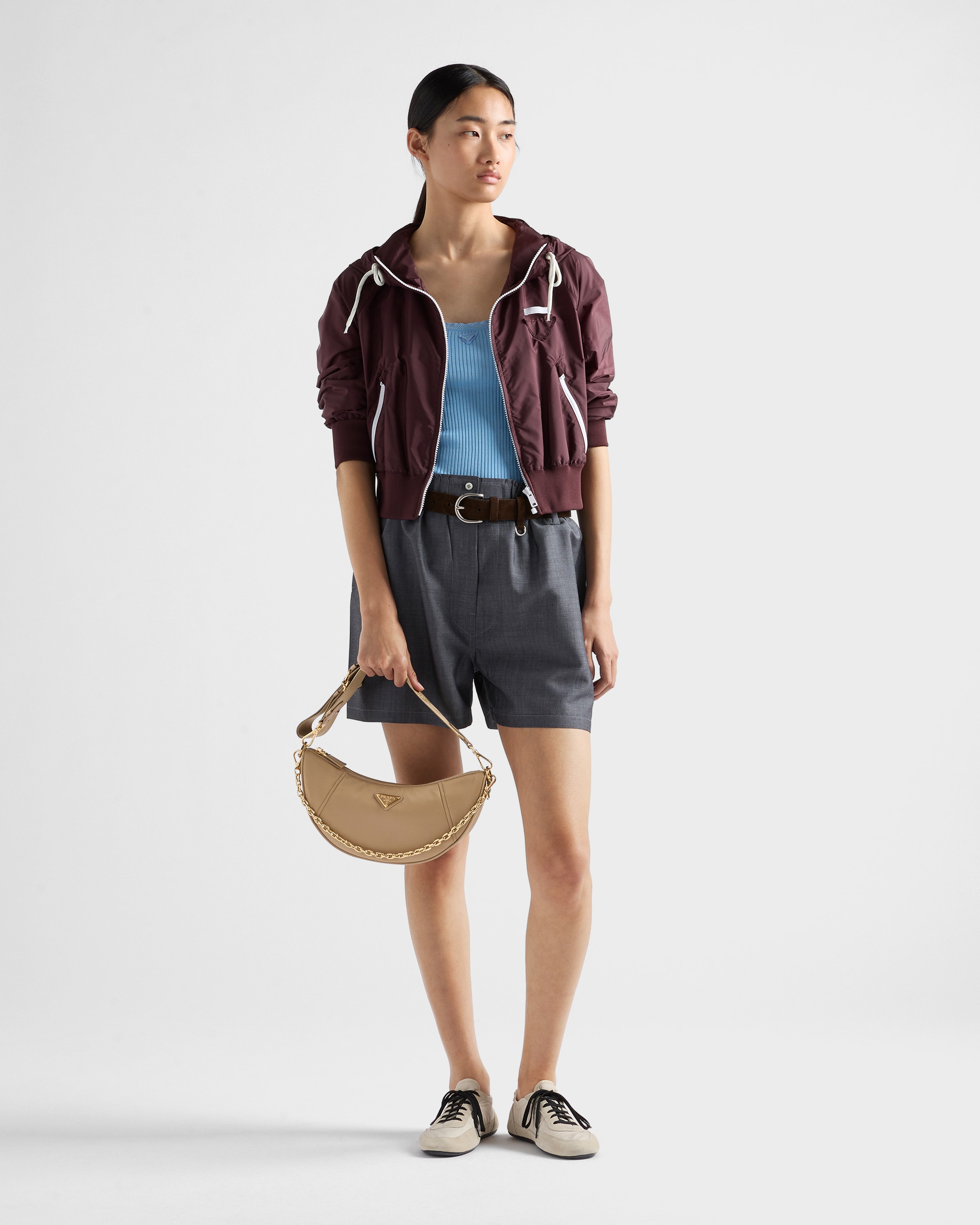新作【PRADA】ドゥミ・リュンヌ Re-Nylon ショルダーバッグ ベージュ プラダ ドゥミ・リュンヌ Re-Nylon ショルダーバッグ