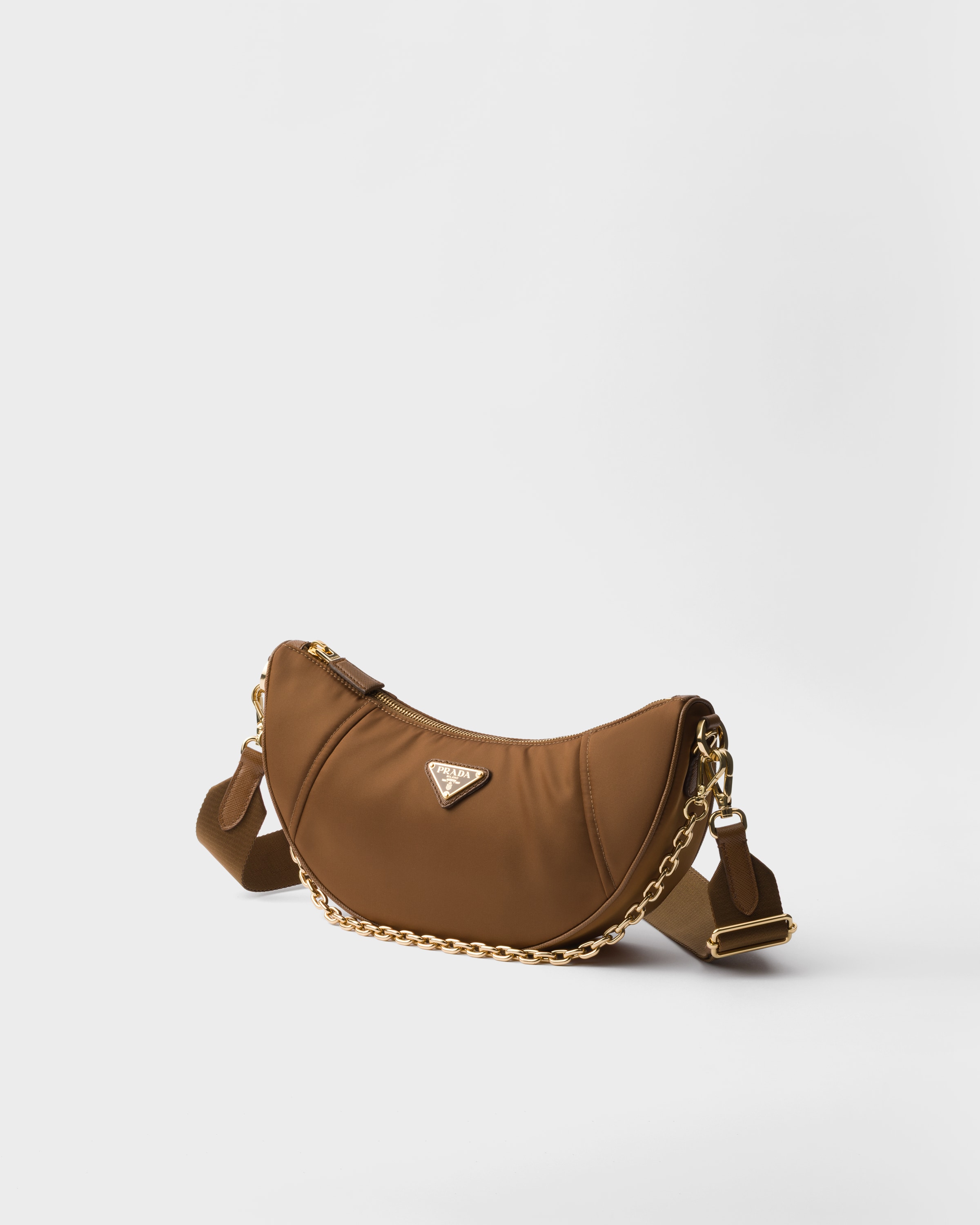 Prada Womens Brown Re-nylon Brand-plaque Shoulder Bag In Brandy