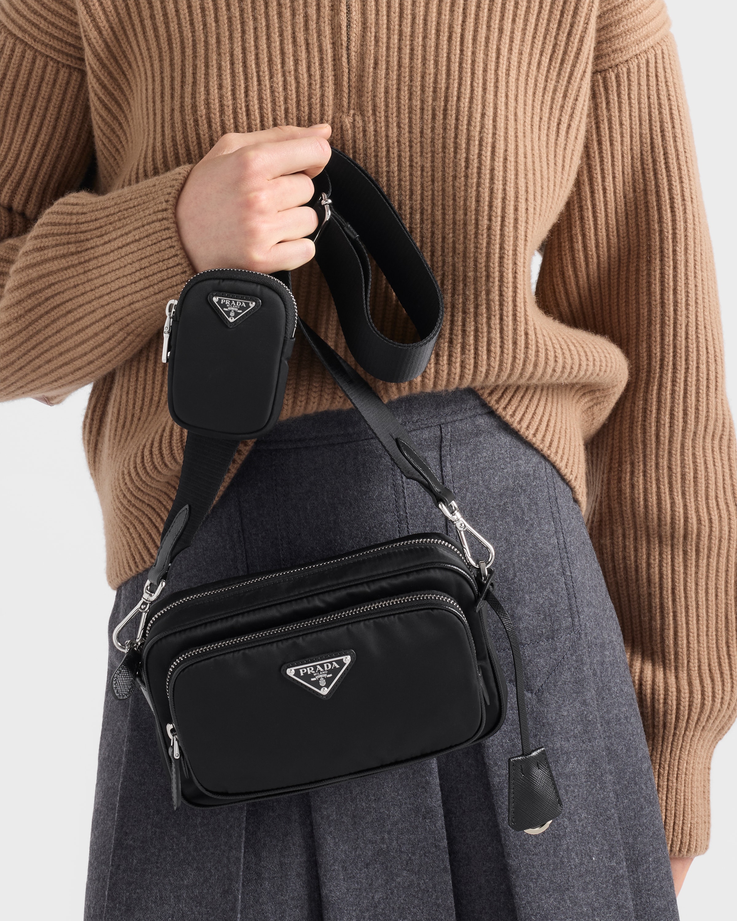 プラダ PRADA Re-Nylon ミニ ショルダーバッグ バッグ ナイロン レザー レディース ブラック系 1BH226R064F0632 【新品】 PRADA（プラダ） Re-Nylon ミニ ブランドオフ ナイロン ショルダー