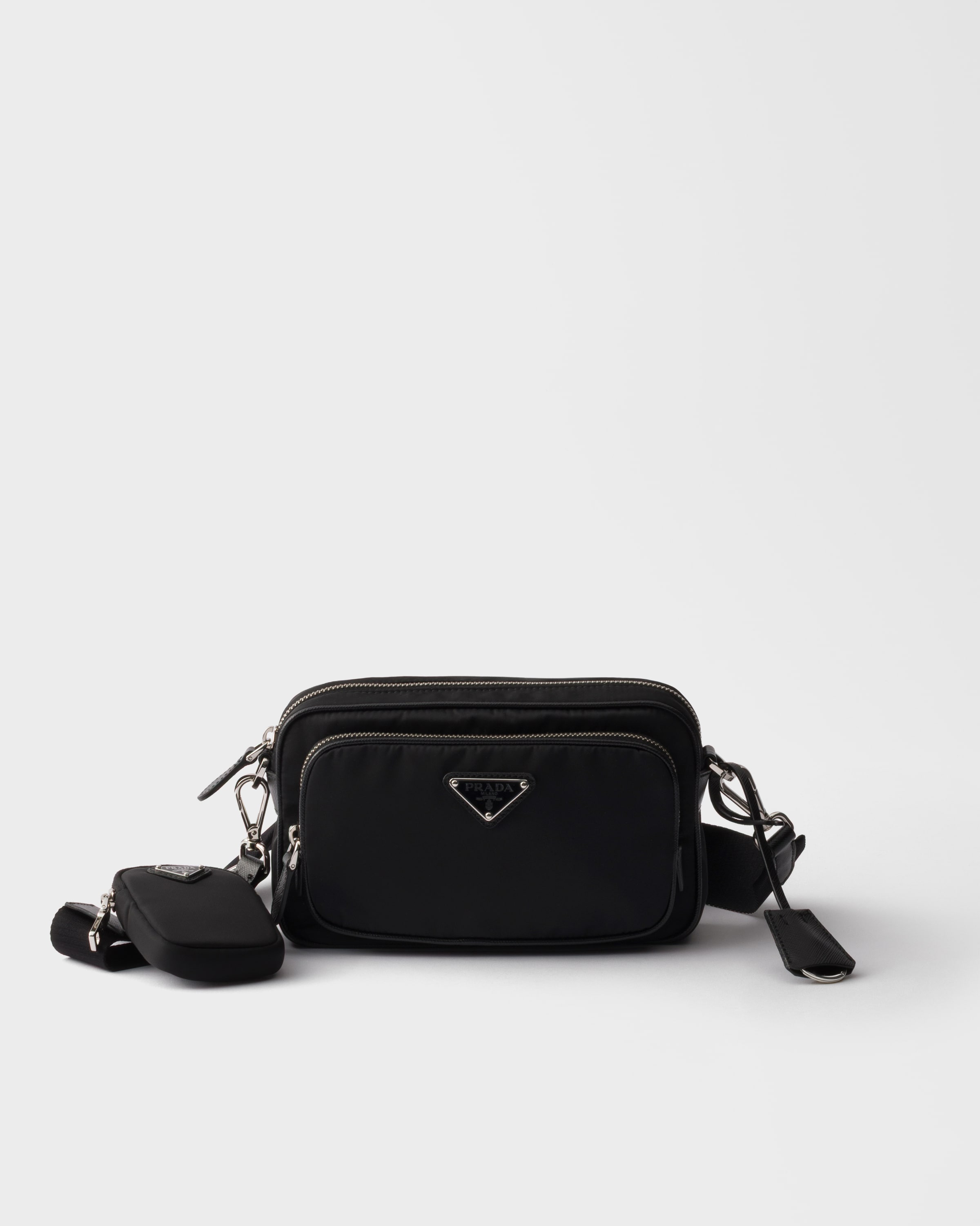 Prada Re-nylon Mini Shoulder Bag In Black
