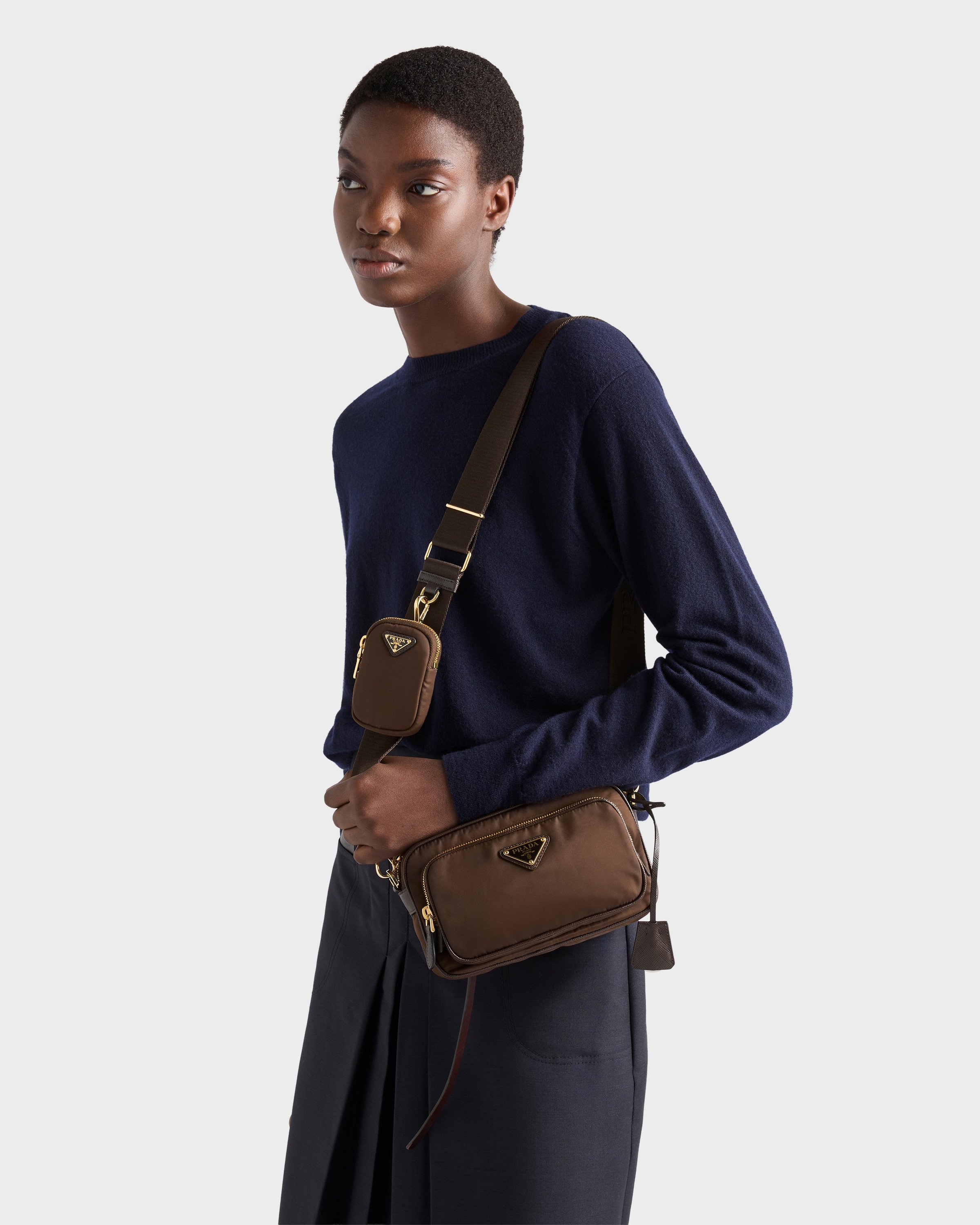 Burnt Brown Re-nylon Mini Shoulder Bag | PRADA - United States