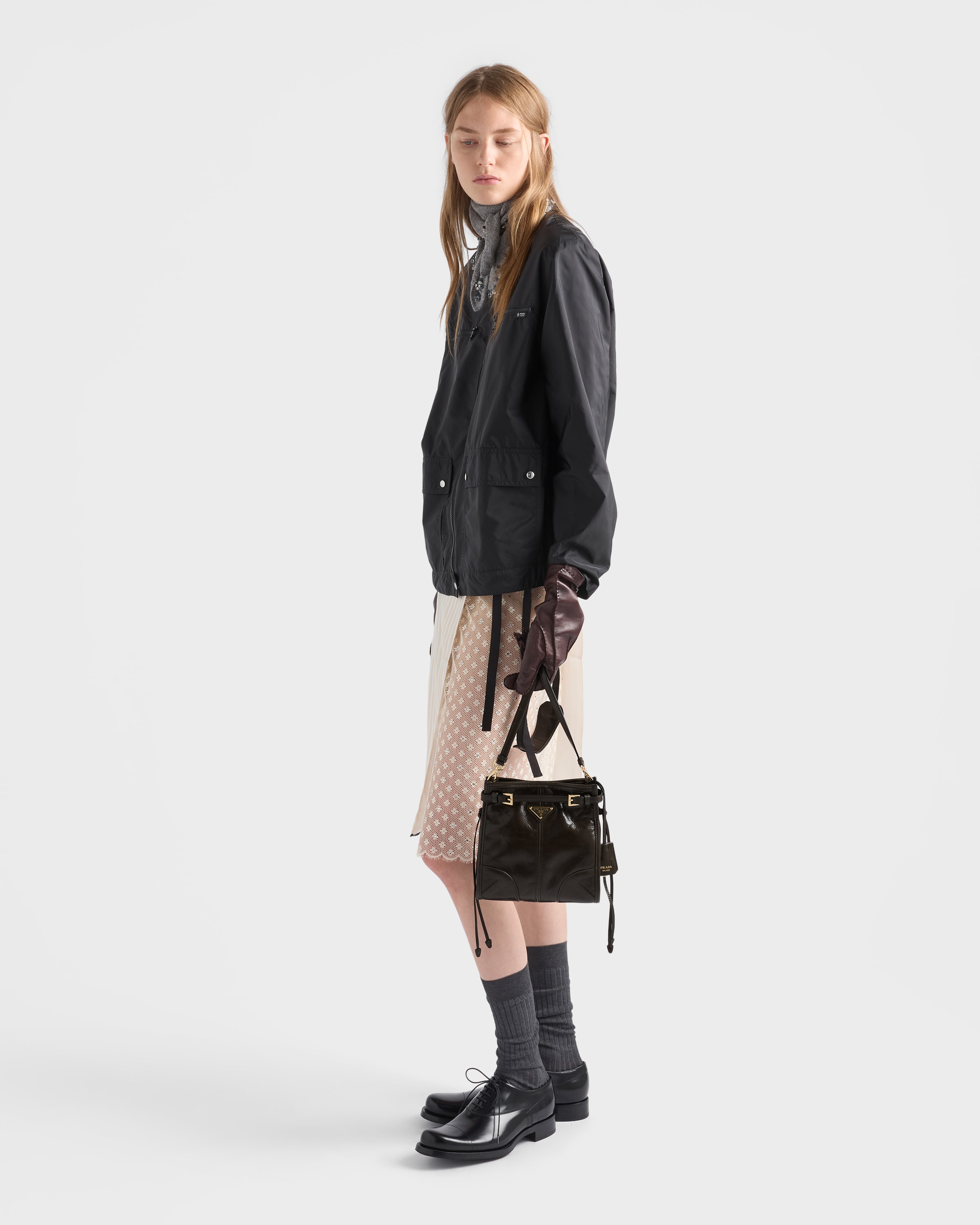 Forest Prada Bonnie Leather Mini Shoulder Bag | PRADA - Turkey