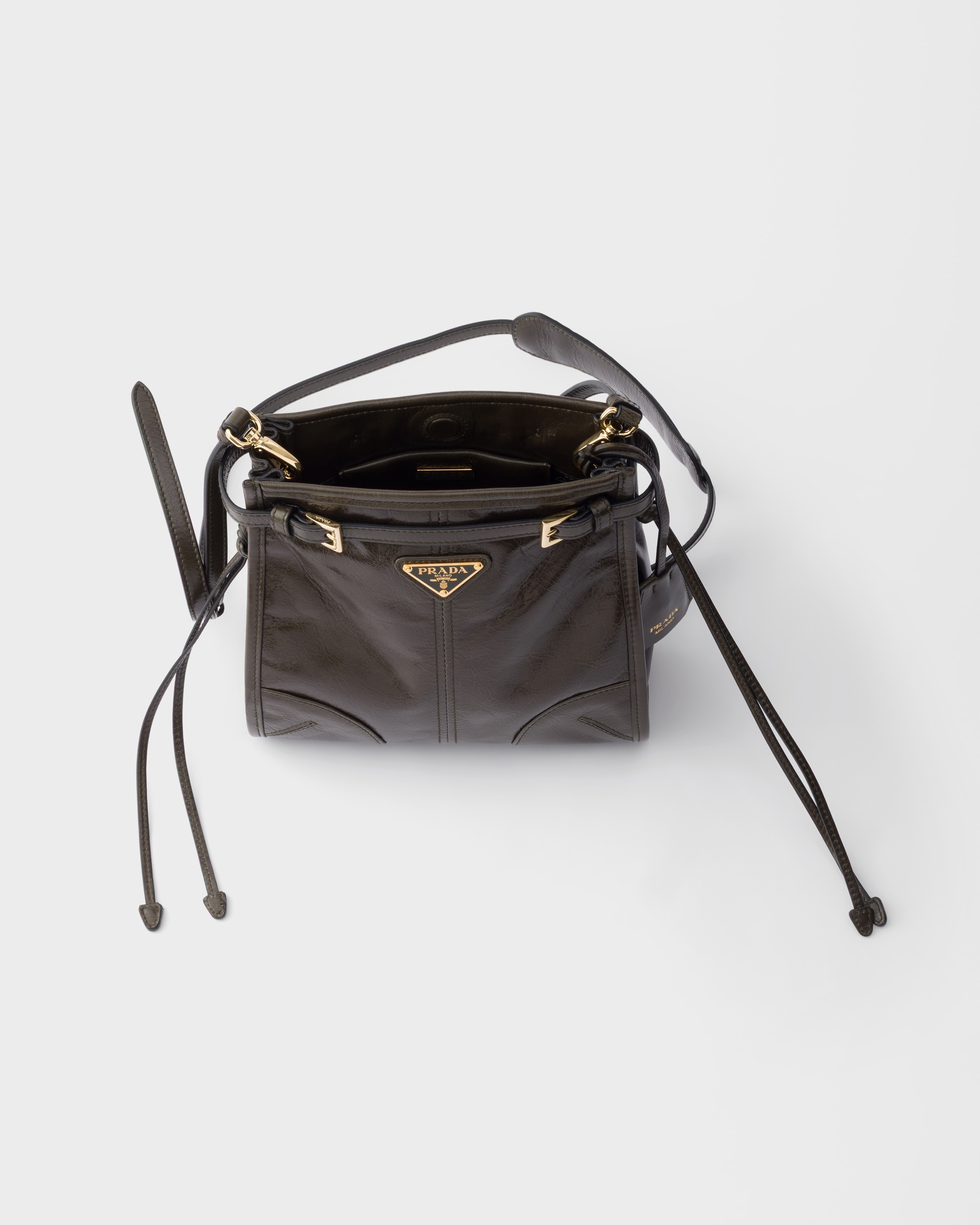 Forest Prada Bonnie Leather Mini Shoulder Bag | PRADA - Turkey