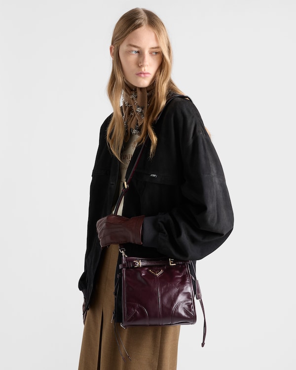 Bandolera minibolso de piel Prada Bonnie - Burdeos Bandolera minibolso de piel Prada Bonnie - Burdeos
