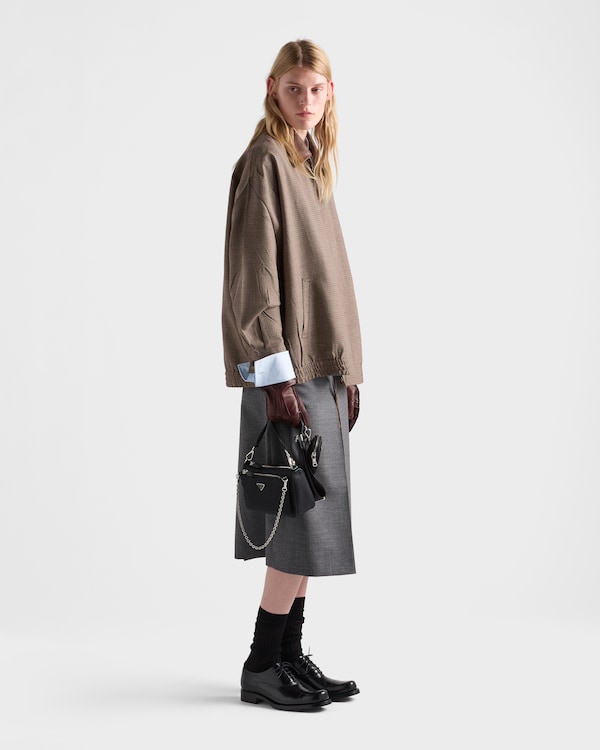 Re-Nylon and Saffiano leather mini shoulder bag - Black Re-Nylon and Saffiano leather mini shoulder bag - Black