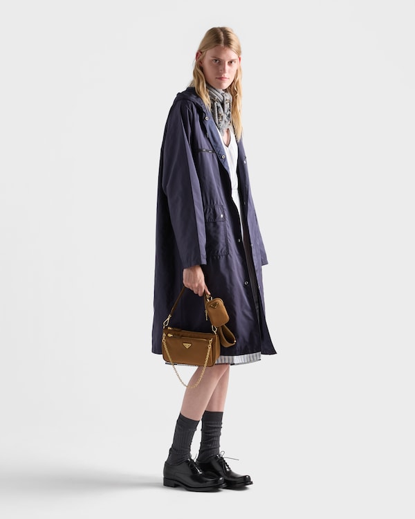 Re-Nylon and Saffiano leather mini shoulder bag - Brandy Re-Nylon and Saffiano leather mini shoulder bag - Brandy