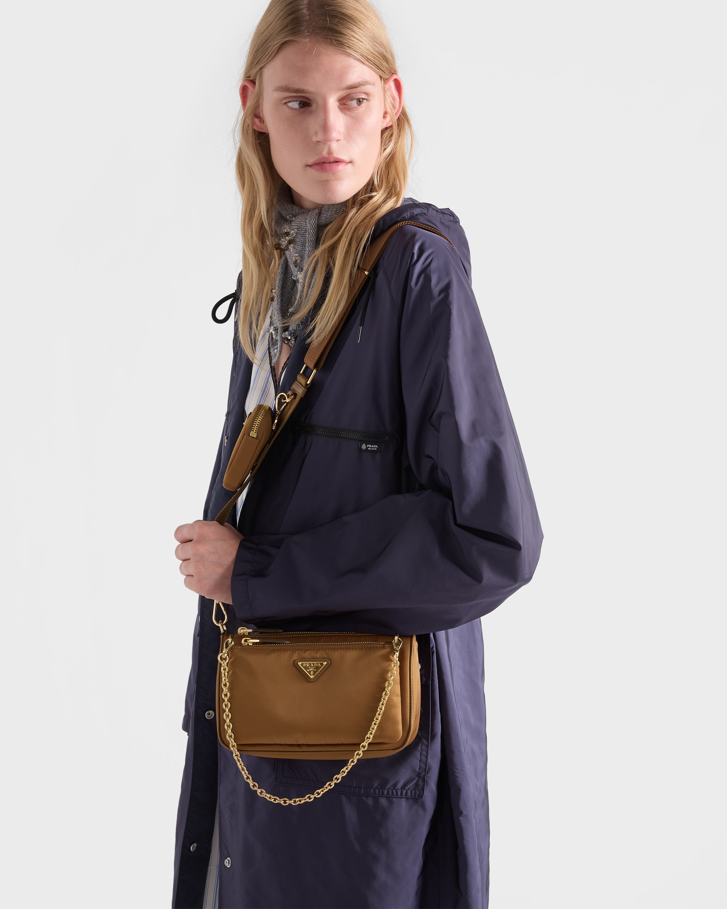 Brandy Re-nylon And Saffiano Leather Mini Shoulder Bag | PRADA