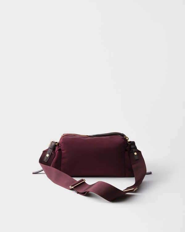 Prada Explore small Re-Nylon and leather shoulder bag - Burgundy Prada Explore small Re-Nylon and leather shoulder bag - Burgundy