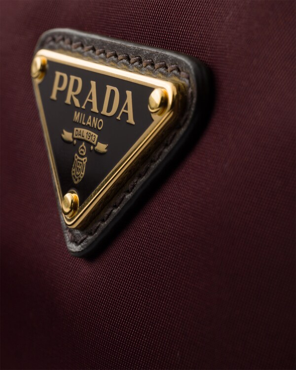 Prada Explore small Re-Nylon and leather shoulder bag - Burgundy Prada Explore small Re-Nylon and leather shoulder bag - Burgundy