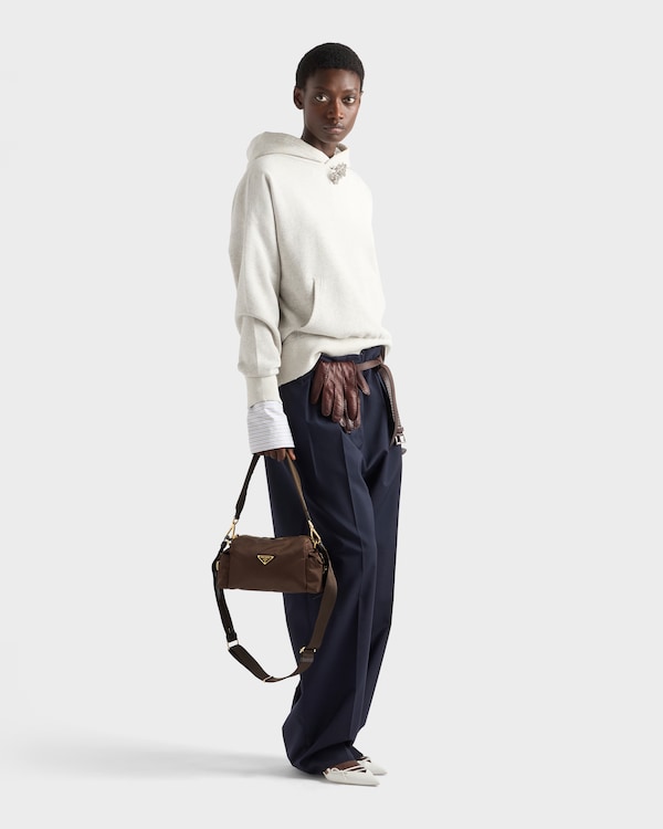 Prada Explore small Re-Nylon and leather shoulder bag - Sienna Prada Explore small Re-Nylon and leather shoulder bag - Sienna