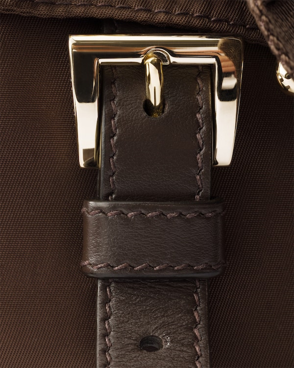 Prada Explore small Re-Nylon and leather shoulder bag - Sienna Prada Explore small Re-Nylon and leather shoulder bag - Sienna