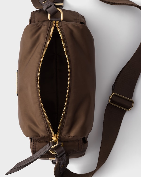 Prada Explore small Re-Nylon and leather shoulder bag - Sienna Prada Explore small Re-Nylon and leather shoulder bag - Sienna