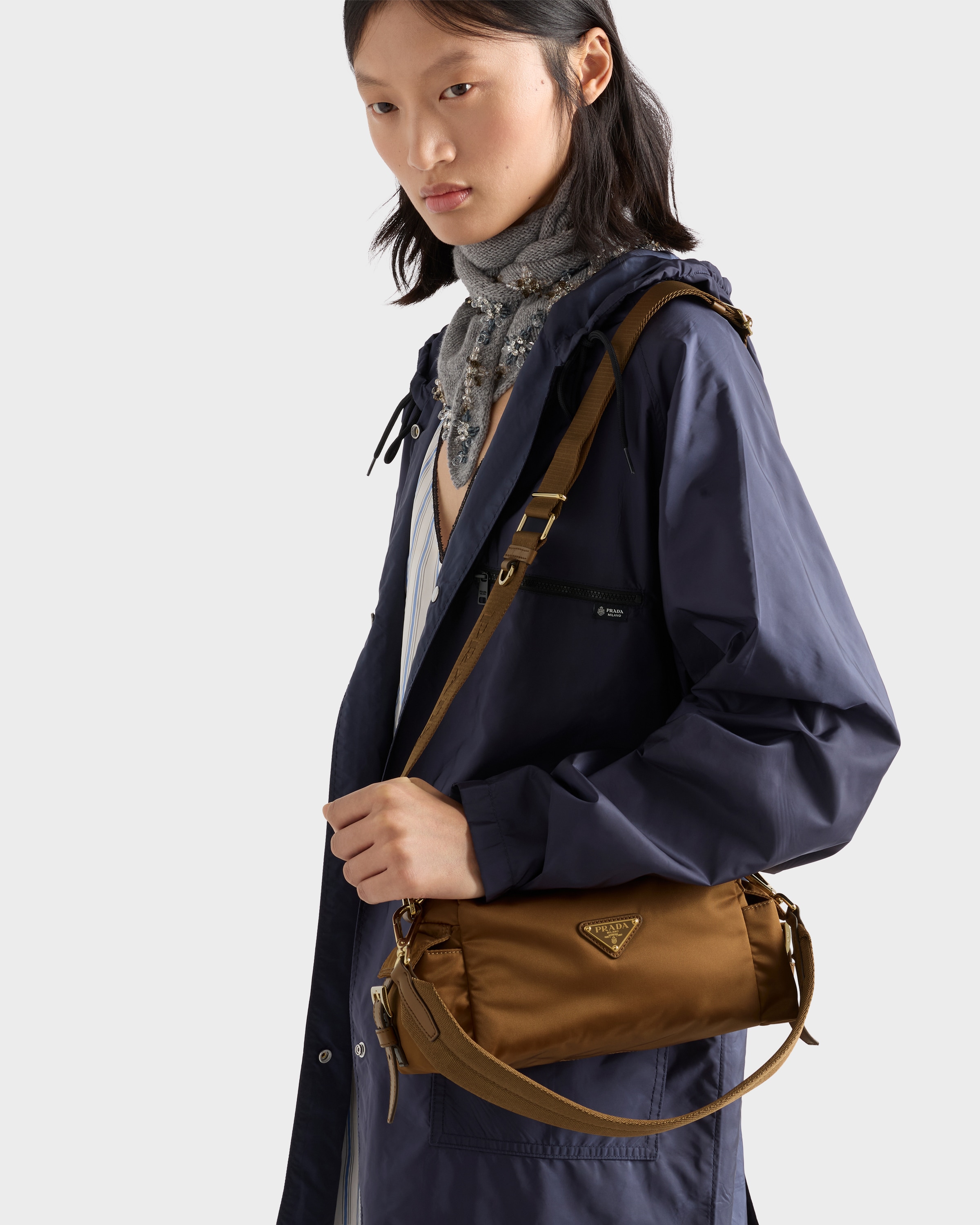 Brandy Prada Explore Small Re-nylon And Leather Shoulder Bag