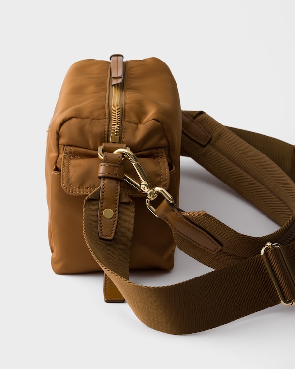 Prada Explore small Re-Nylon and leather shoulder bag - Brandy Prada Explore small Re-Nylon and leather shoulder bag - Brandy