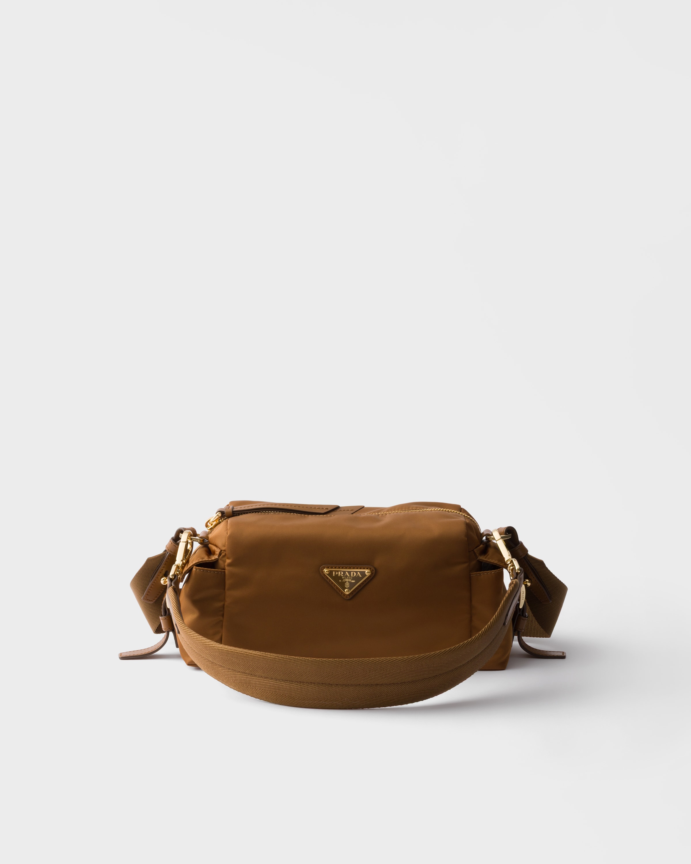 Brandy Prada Explore small Re-Nylon and leather shoulder bag