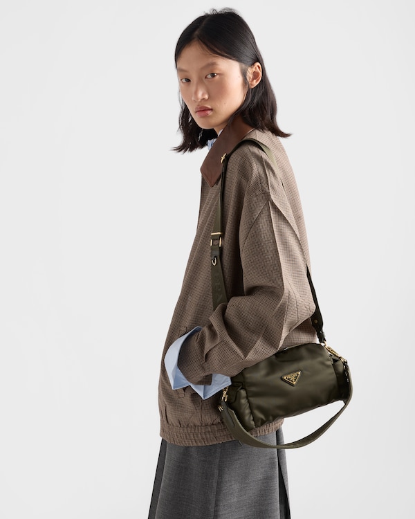 Prada Explore small Re-Nylon and leather shoulder bag - Forest Prada Explore small Re-Nylon and leather shoulder bag - Forest