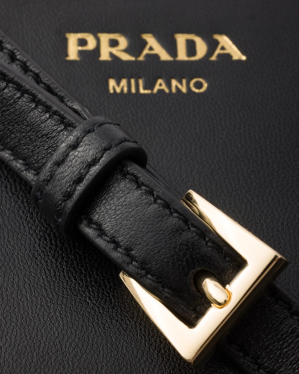 Mini sac porté épaule en cuir nappa - Noir Mini sac porté épaule en cuir nappa - Noir
