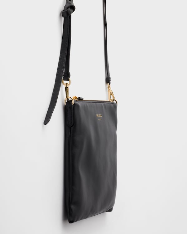 Mini sac porté épaule en cuir nappa - Noir Mini sac porté épaule en cuir nappa - Noir