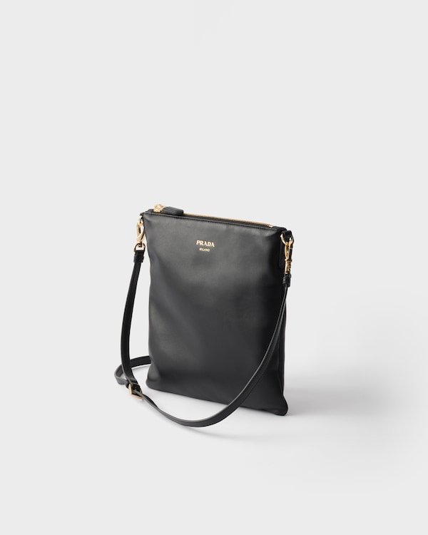 Mini sac porté épaule en cuir nappa - Noir Mini sac porté épaule en cuir nappa - Noir
