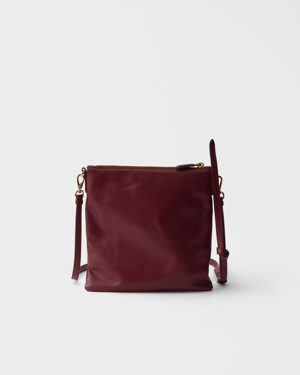 Mini sac porté épaule en cuir nappa - Cerise Mini sac porté épaule en cuir nappa - Cerise