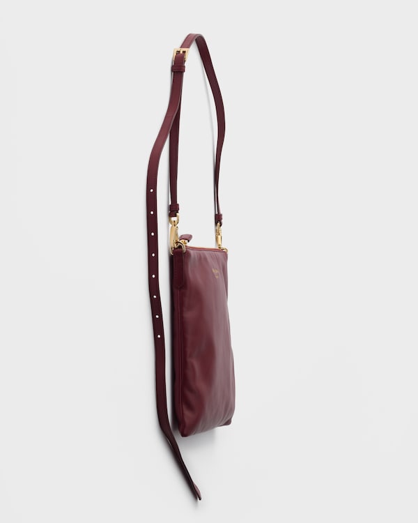 Mini sac porté épaule en cuir nappa - Cerise Mini sac porté épaule en cuir nappa - Cerise