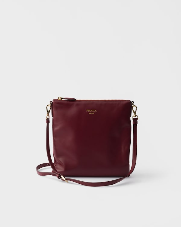 Mini sac porté épaule en cuir nappa - Cerise Mini sac porté épaule en cuir nappa - Cerise