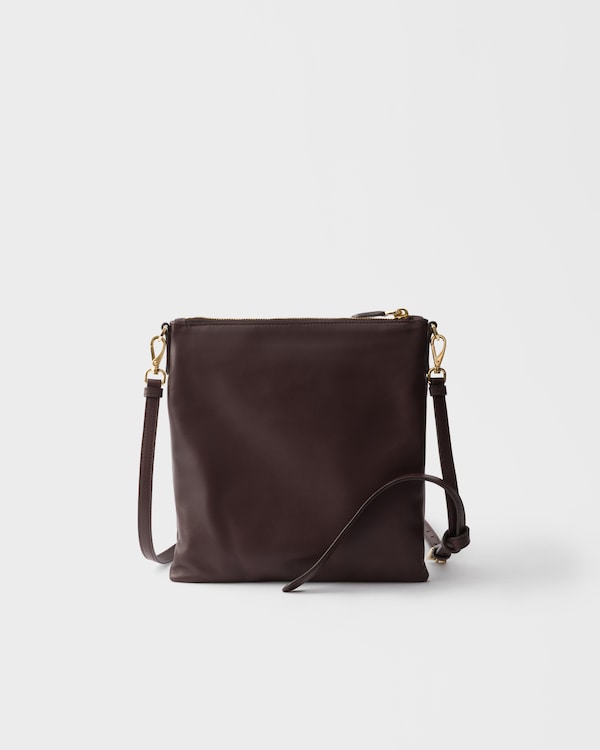 Mini sac porté épaule en cuir nappa - Bruyère Mini sac porté épaule en cuir nappa - Bruyère
