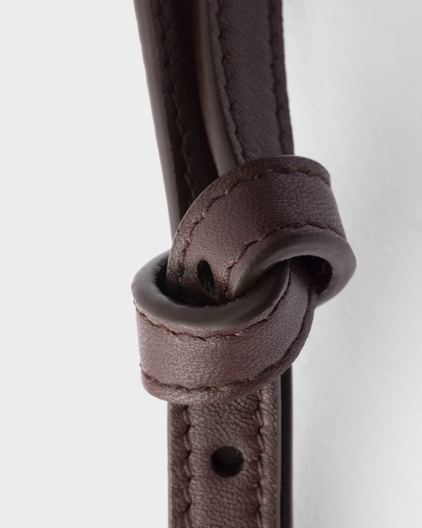 Mini sac porté épaule en cuir nappa - Bruyère Mini sac porté épaule en cuir nappa - Bruyère