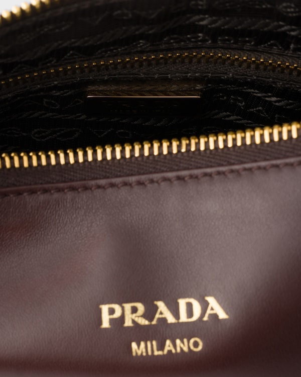 Mini sac porté épaule en cuir nappa - Bruyère Mini sac porté épaule en cuir nappa - Bruyère